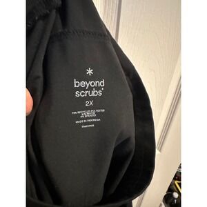 Beyond Scrubs Black Jogger Scrub Pants Women's Size 2X Recycled Polyester Blend